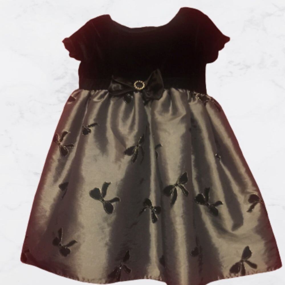 Good Lad Black & Silver Bow Dress - 24 Months